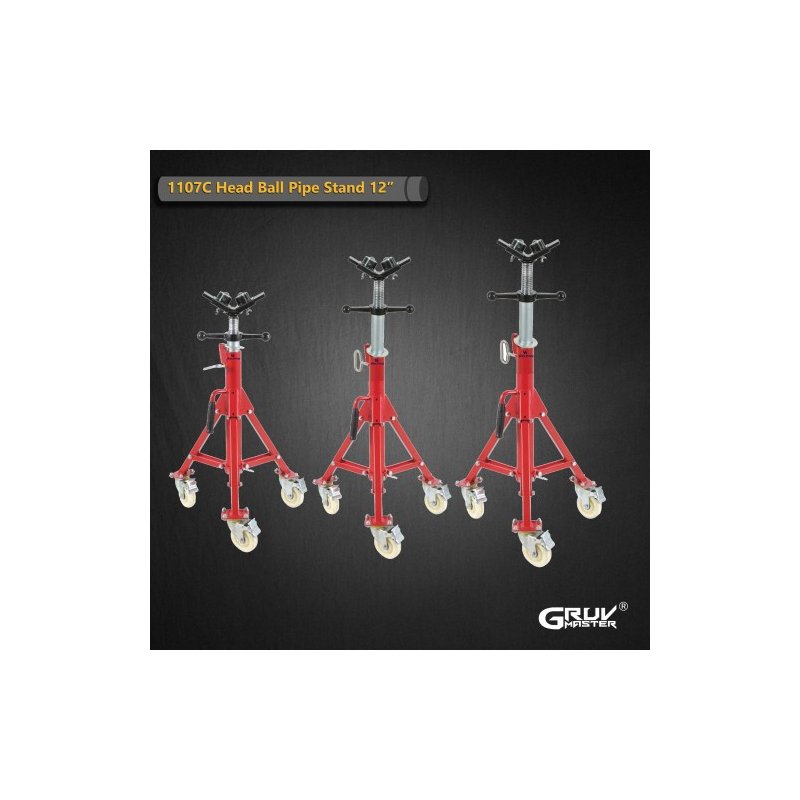 Single Ball Head Pipe Support With Wheels 12inch 1107CB Single Ball Head Pipe Support With Wheels 12inch 1107CB