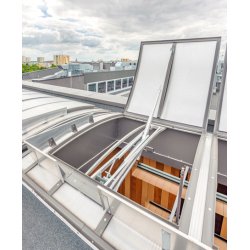 mcr PROLIGHT ENTEGRE DUMAN HAVALANDIRMA PANELLERİNE SAHİP SÜREKLİ ÇATI PENCERELERİ