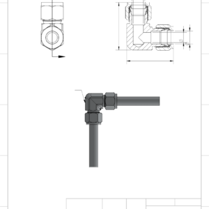 Female Elbow Connector Ferrule Fitting-1/2"x3/8" NPT